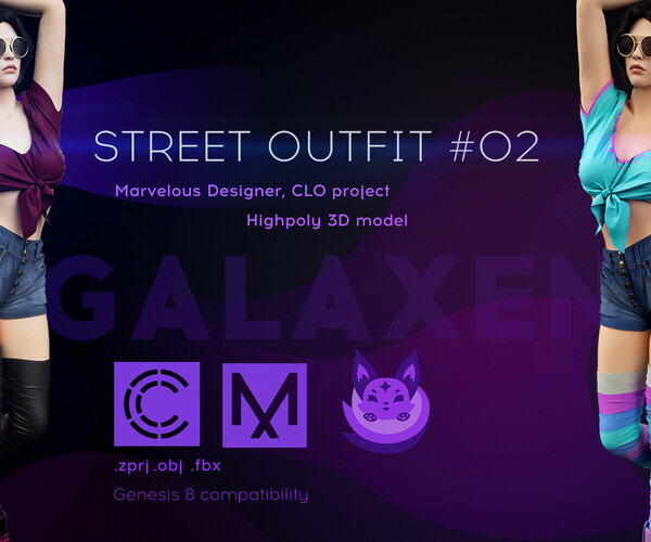 ArtStation - Female Street Outfit #2. Avatar genesis 8 Female ...