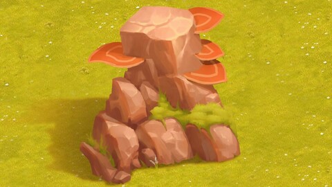 单个石头的画法