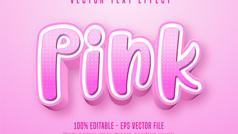 Pink text, cartoon style editable text effect