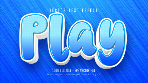 Play text, cartoon style editable text effect