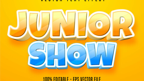 Junior Show text, cartoon style editable text effect