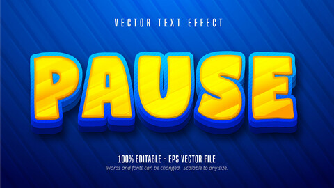 Pause text, cartoon style editable text effect