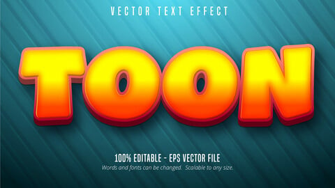 Toon text, cartoon  style editable text effect