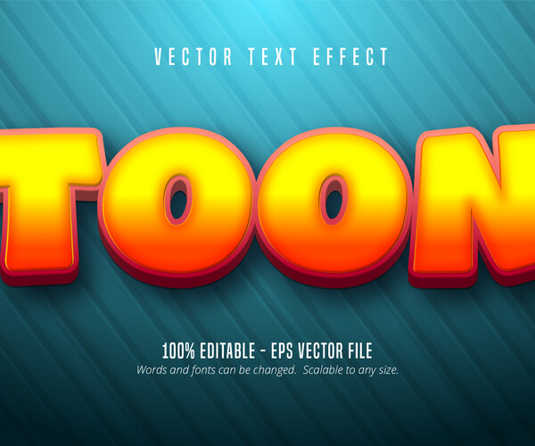 ArtStation - Toon text, cartoon style editable text effect | Artworks