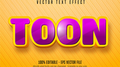 Toon text, cartoon style editable text effect