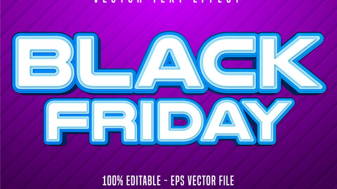 Black Friday text, cartoon style editable text effect