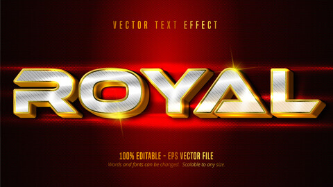 Royal text, shiny golden color style editable text effect