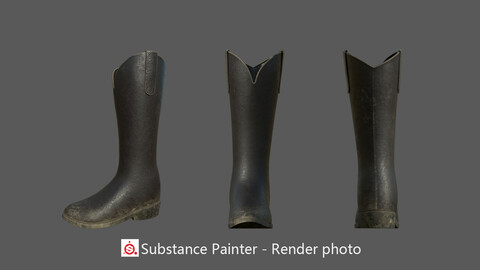 Dilapidated ladies cowboy ankle boots