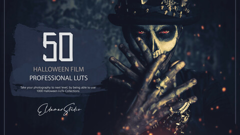 50 Halloween Film LUTs and Presets Pack