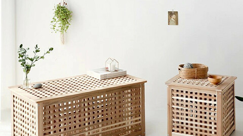 NETUD wooden storage tables