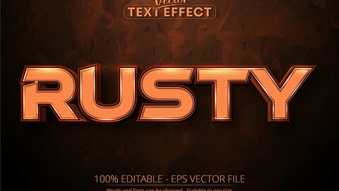 Rusty text, brown color style editable text effect