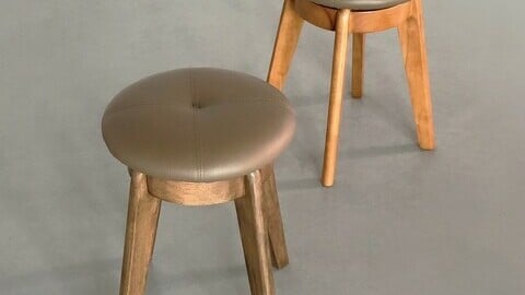 Round and round wooden rotating stool dressing table