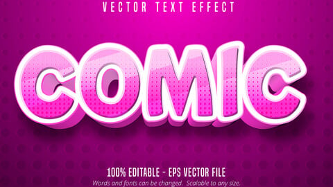 Comic text, cartoon style editable text effect