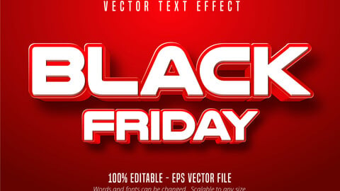 Black Friday text, cartoon style editable text effect