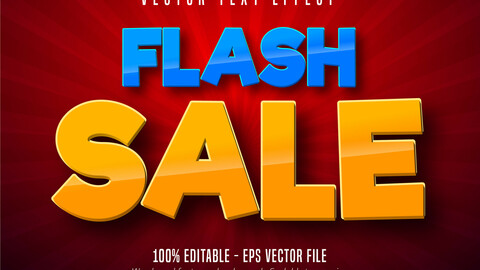 Flash Sale text, cartoon style editable text effect