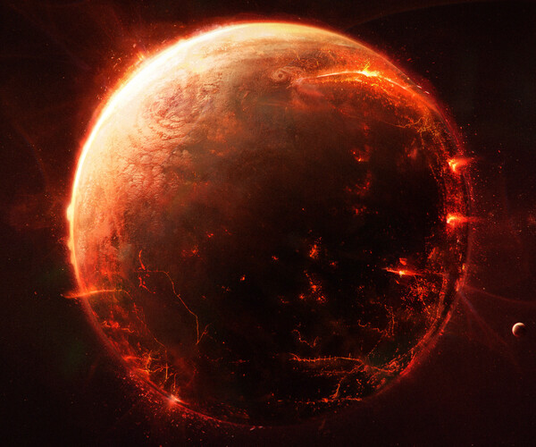 ArtStation - Fiery planet (.blend .PSD). | Resources