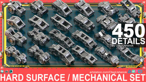 Sci-Fi Hard Surface Mechanical KITBASH 450 DETAILS