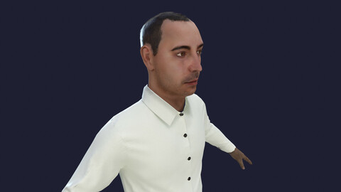 Office man with realtime hair UE4 ready to use