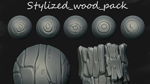 Stylized wood brushes pack