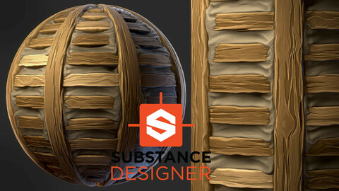 Stylized Wood Lath Planks - Substance Designer