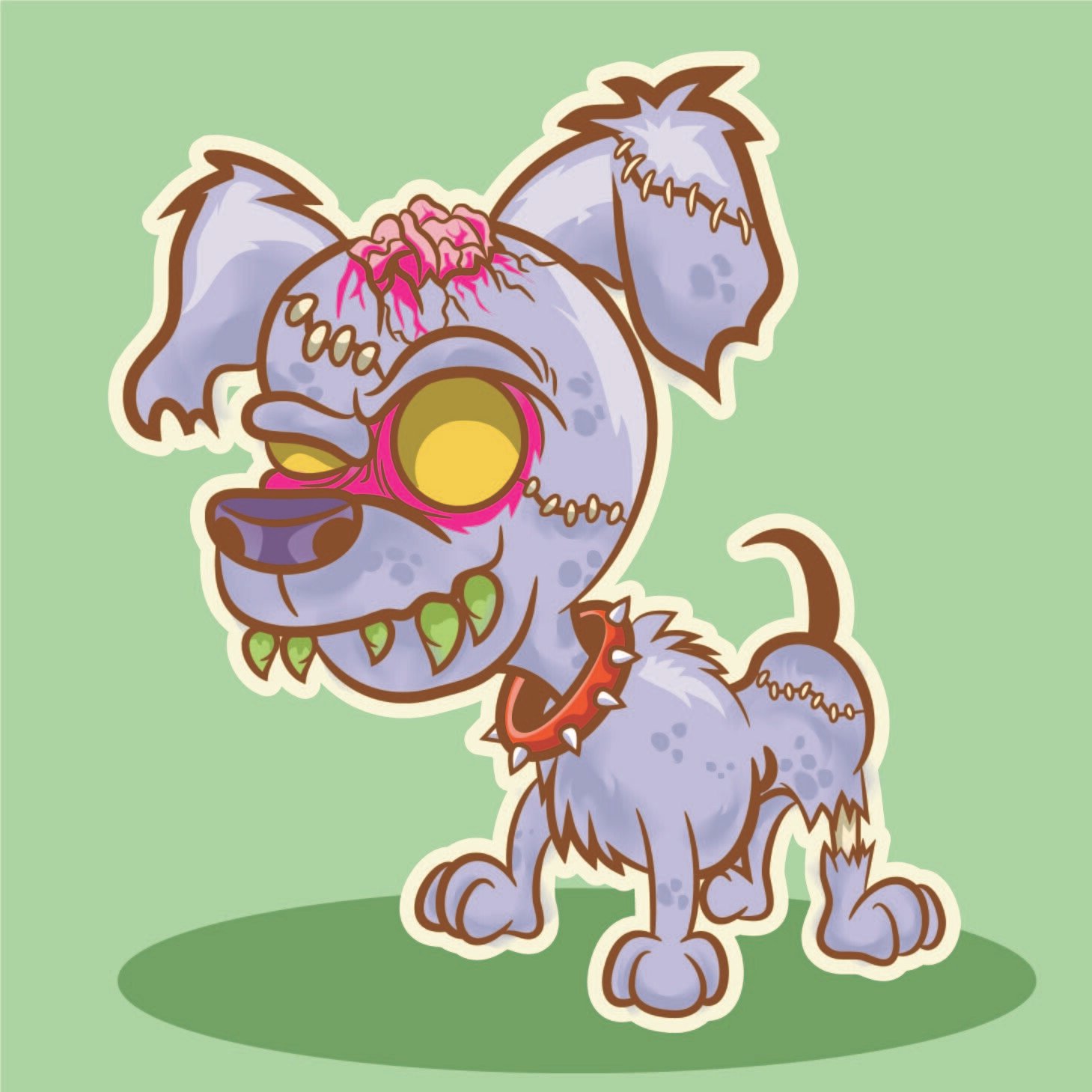 ArtStation - Funny zombie pinscher dog vector drawing. | Artworks