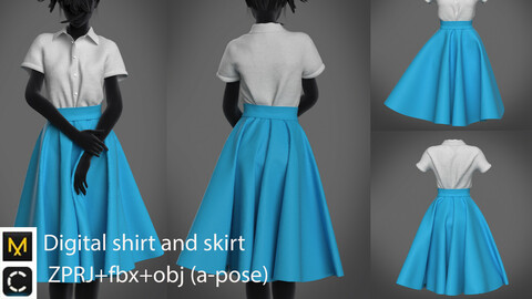 Digital shirt and skirt