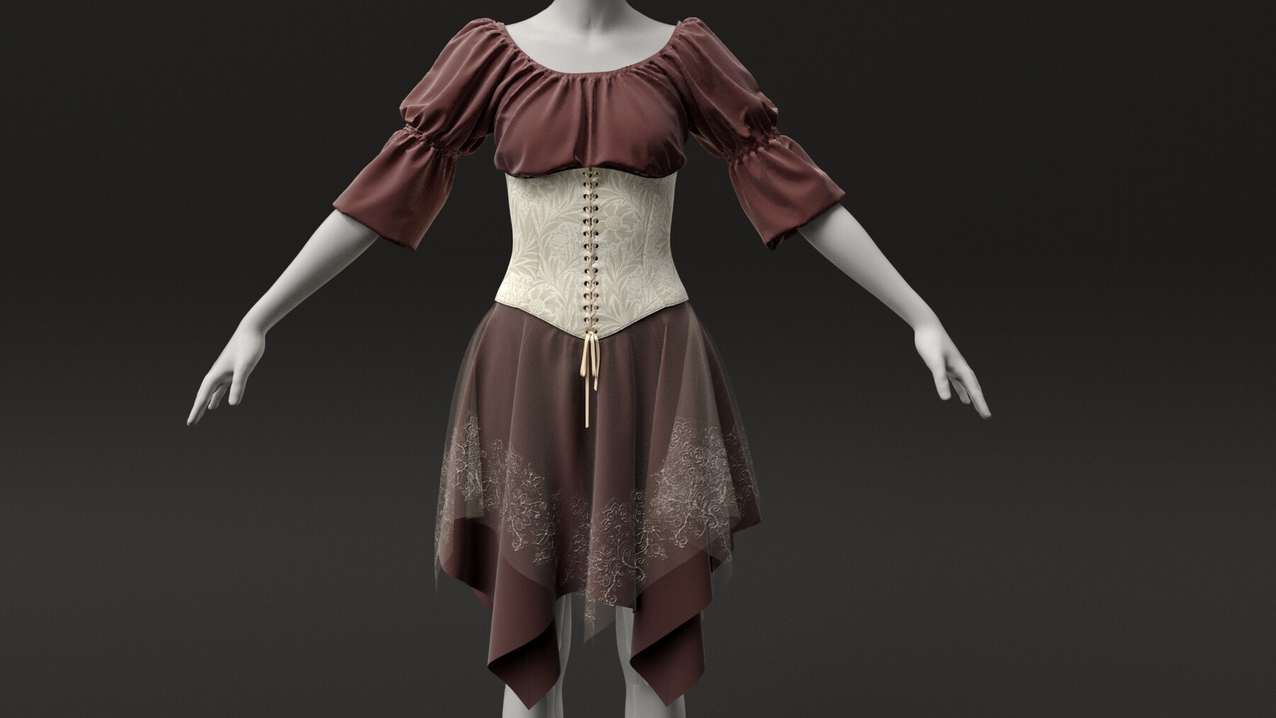 ArtStation - steampunk corset dress