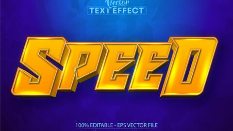 Speed editable text effect, orange color cartoon font style