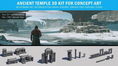 Ancient Temple 3d Kit for Concept Art