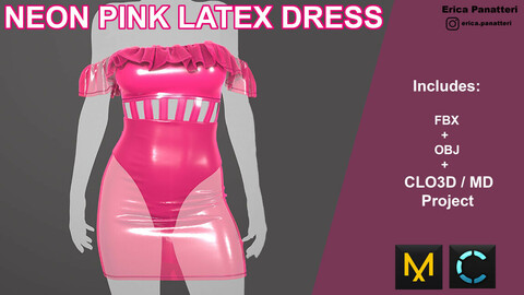 Neon Pink Latex Dress
