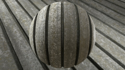 Ribbed concrete surface (PBR Material 8K)