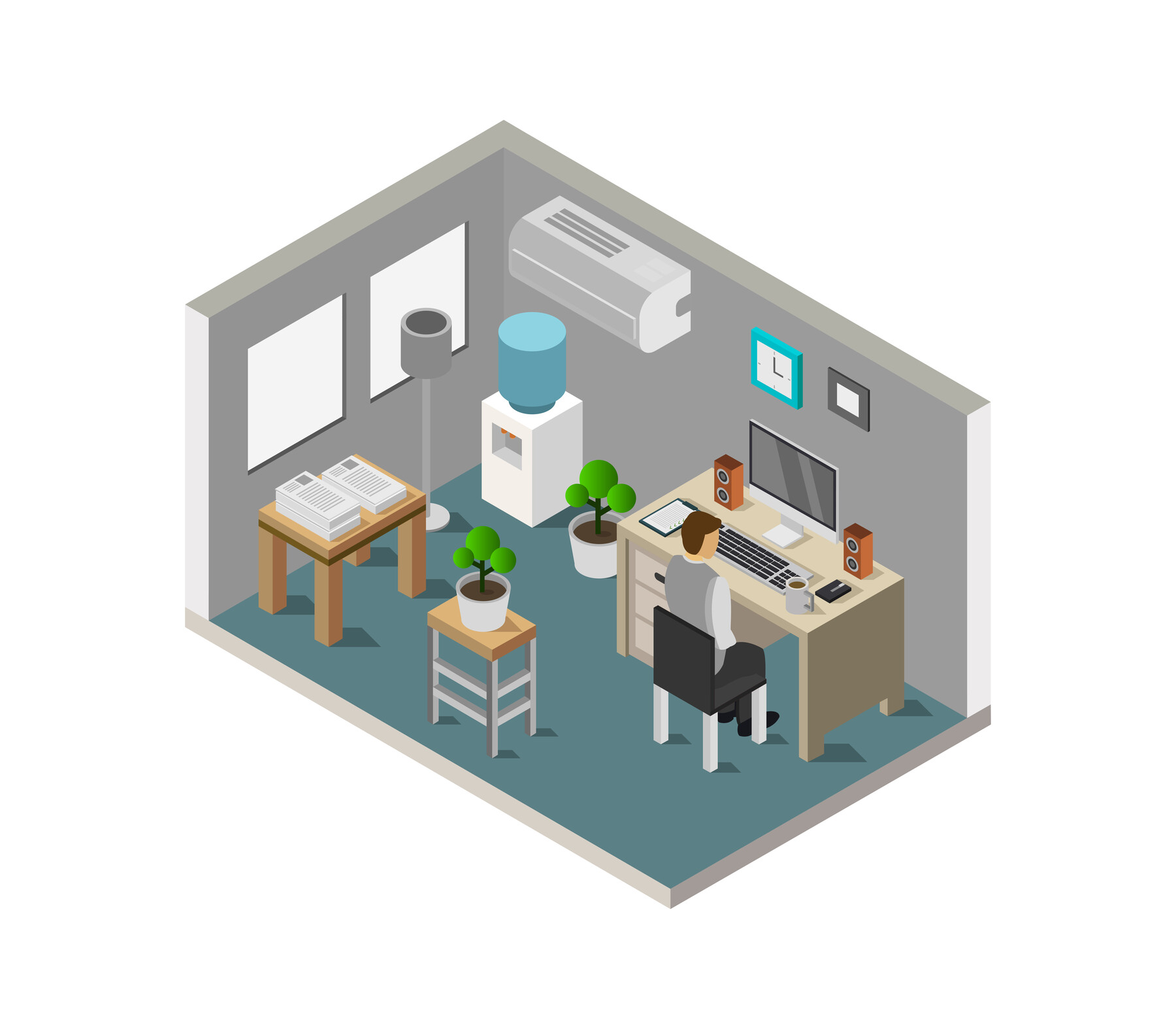 ArtStation Isometric office room Artworks