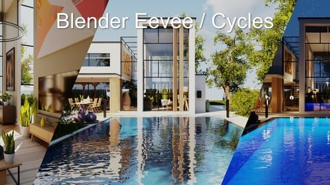 Modern villa 2021 Blender Eevee and Cycles 2