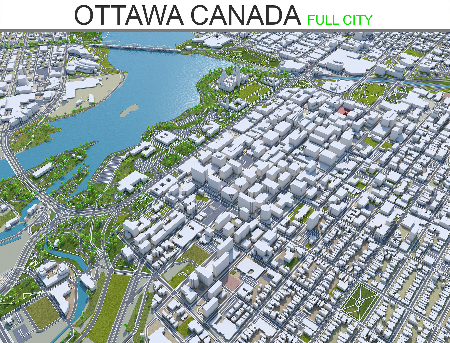 City Of Ottawa Gis Artstation - Ottawa City Canada 3D Model | Game Assets