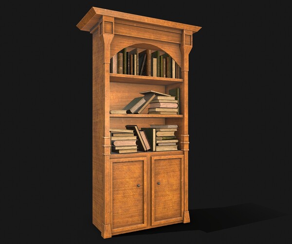 ArtStation - Medieval Bookshelf PBR Library | Game Assets