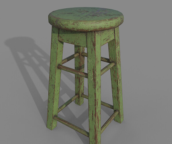 ArtStation Old Stools 3 color Game Assets
