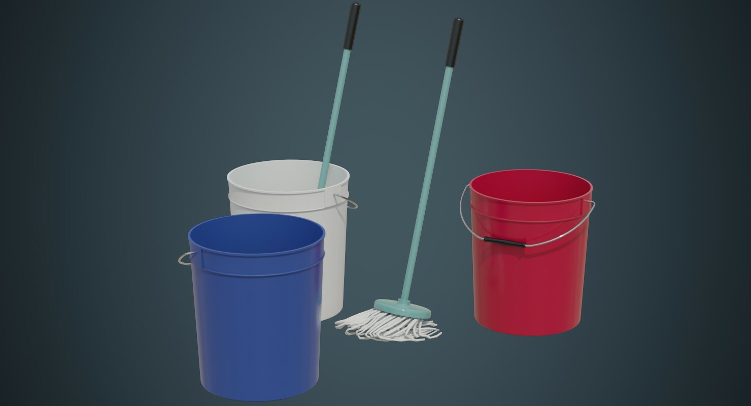 ArtStation Bucket And Mop 1A Game Assets
