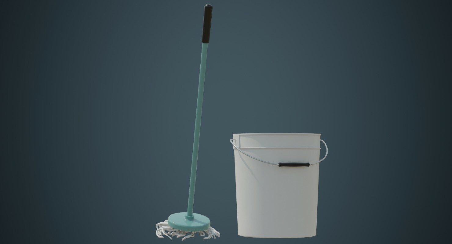 ArtStation Bucket And Mop 1A Game Assets