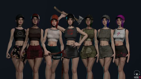 Survivor Girl 2 Low Poly Game Ready