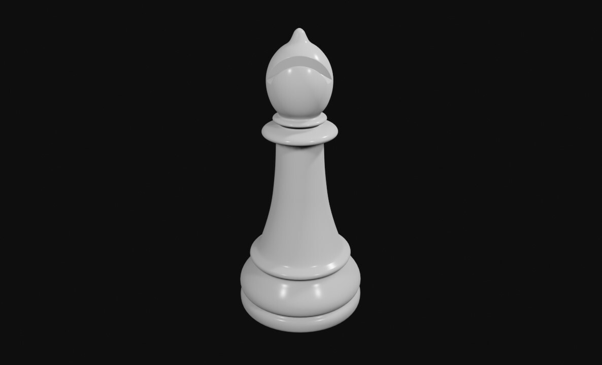 Chess Piece Bishop White 3D, Incl. strategy & play - Envato Elements