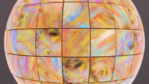 PBR - BRUSHED ARTISTIC TILES - 4K MATERIAL