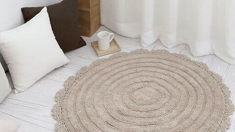 Lace Round Cotton Rug