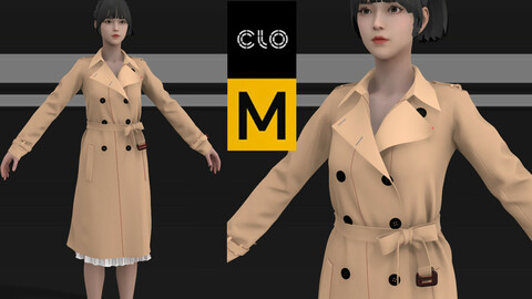 Double Breasted Coat Marvelous Designer project