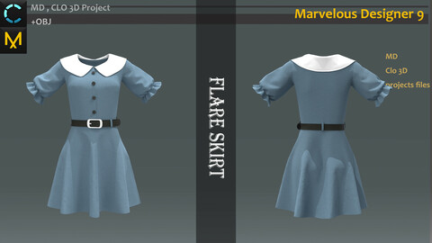 Japanese School Uniform_Marvelous designer School uniform OBJ+FBX