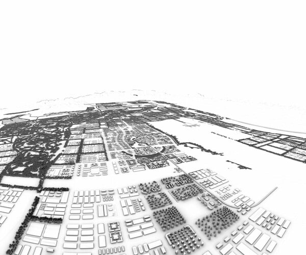 ArtStation - Urban Planning - Aerial View of Large City 06 | Resources