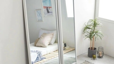 Large wide beautiful full body mirror stand