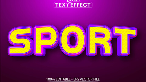 Sport text, cartoon style editable text effect