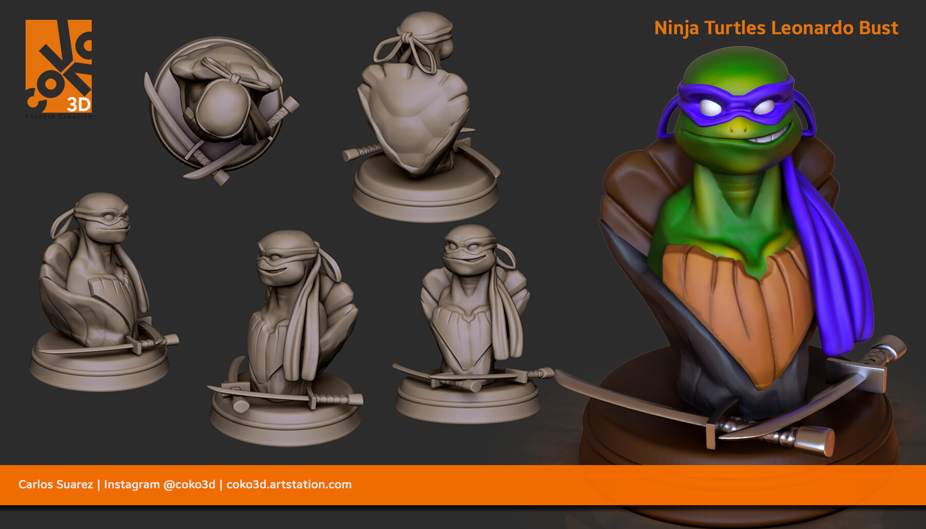 ArtStation Ninja Turtles Leonardo Bust Resources
