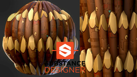 Stylized Wood Spike - Substance Designer