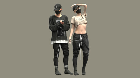 Male and Female Outfits . Clo3D , Marvelous Designer